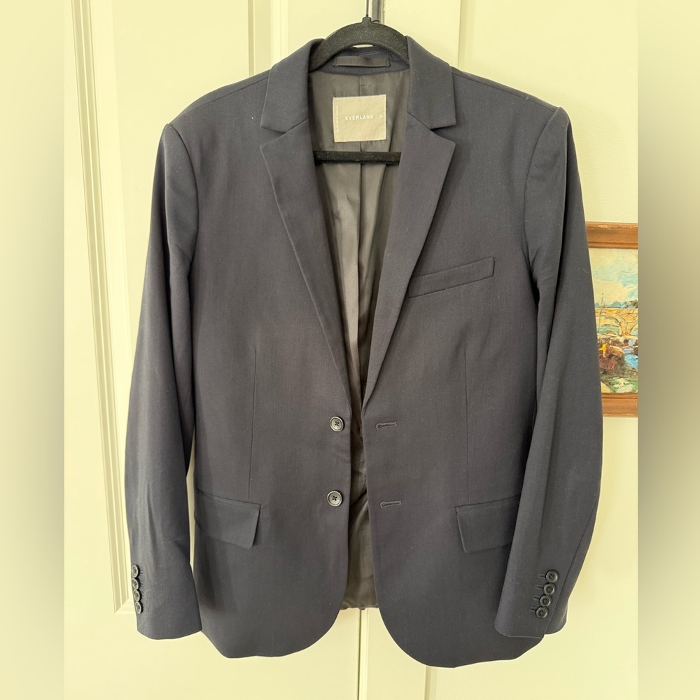 Navy suit from Everlane